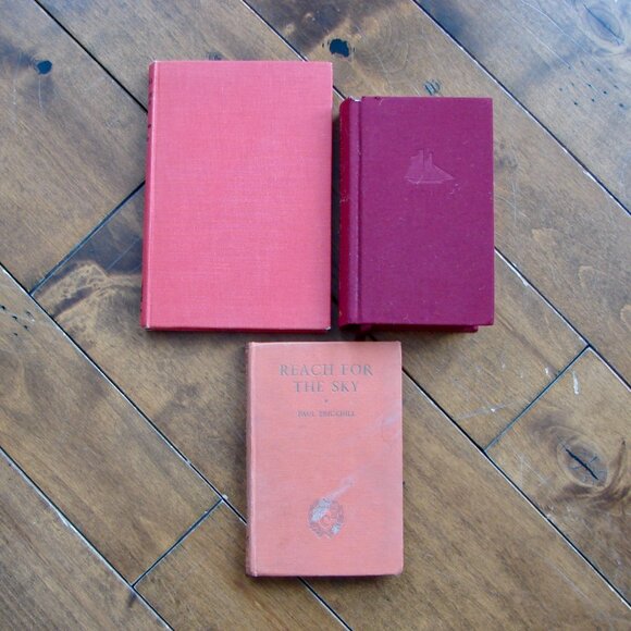 Vintage Books Bundle of 3 Red Orange Rustic Decor 50s Collectible - Picture 7 of 16